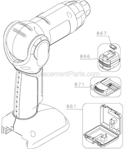Page A Diagram and Parts List for XD1200K Type 1 Black and Decker Cordless Drill